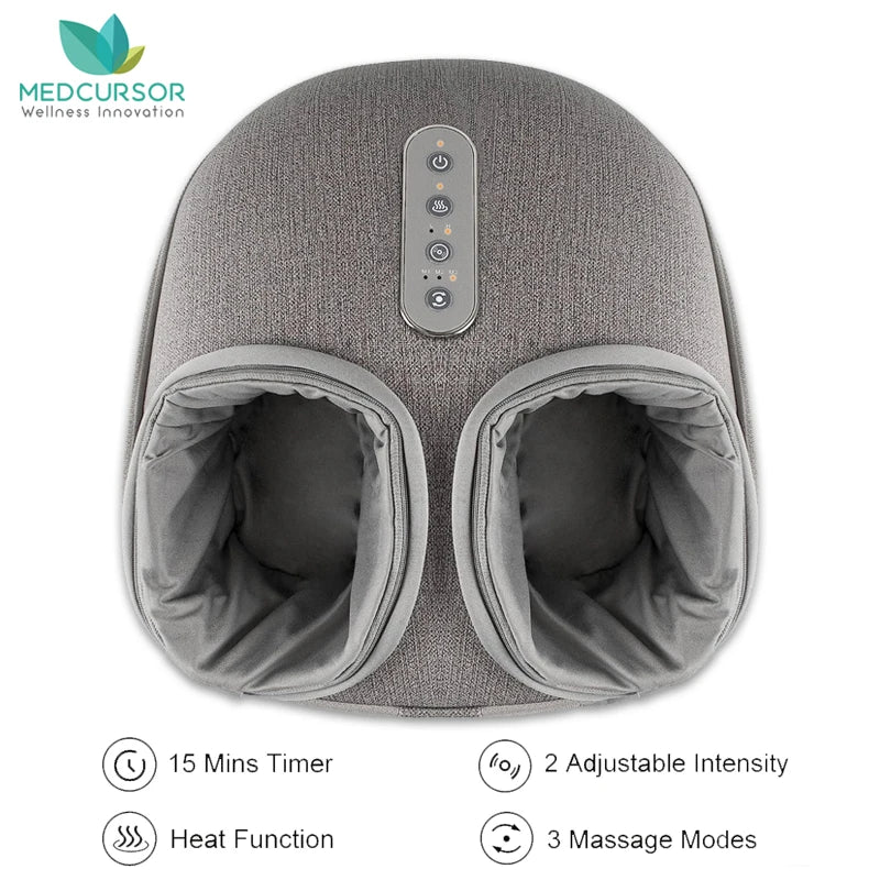 Medcursor Foot Massager Heating Therapy Shiatsu Deep Kneading Roller Muscle Relaxation Pain Relief Electric Foot Massage Machine