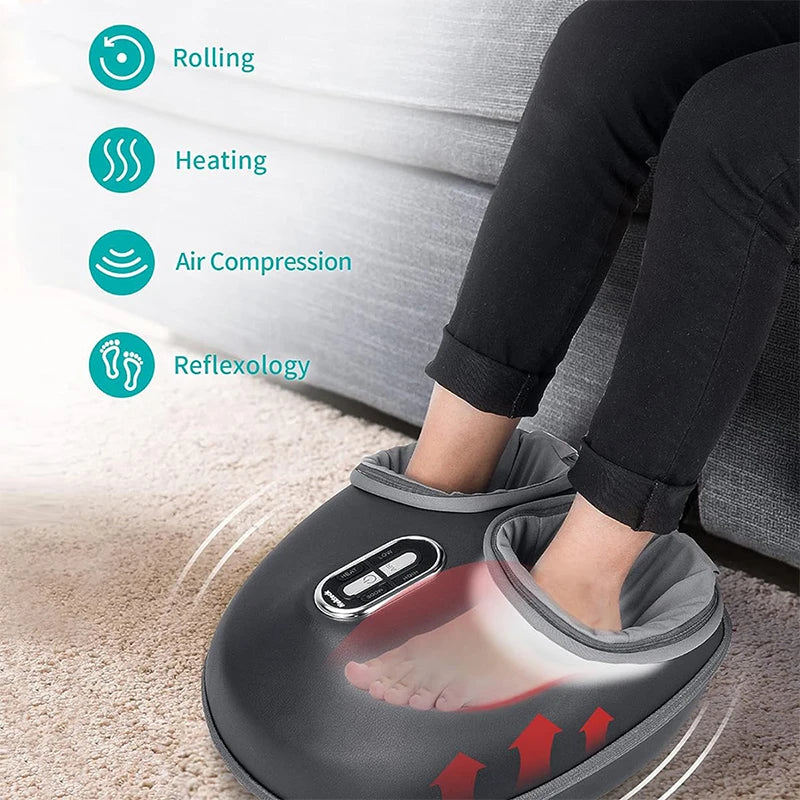 NEKTECK Electric Shiatsu Foot Massager Heating Therapy Air Compression Knead Roller Muscle Relaxation Foot Massage Machine